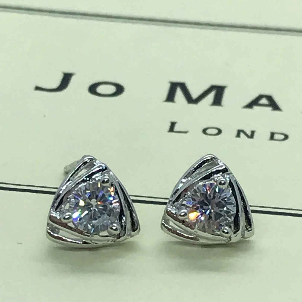 Sterling Silver 925 CZ Stud Earrings - Picture 2 of 4